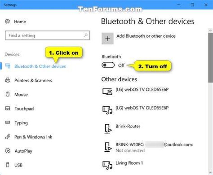 Why is bluetooth turned off windows 10?